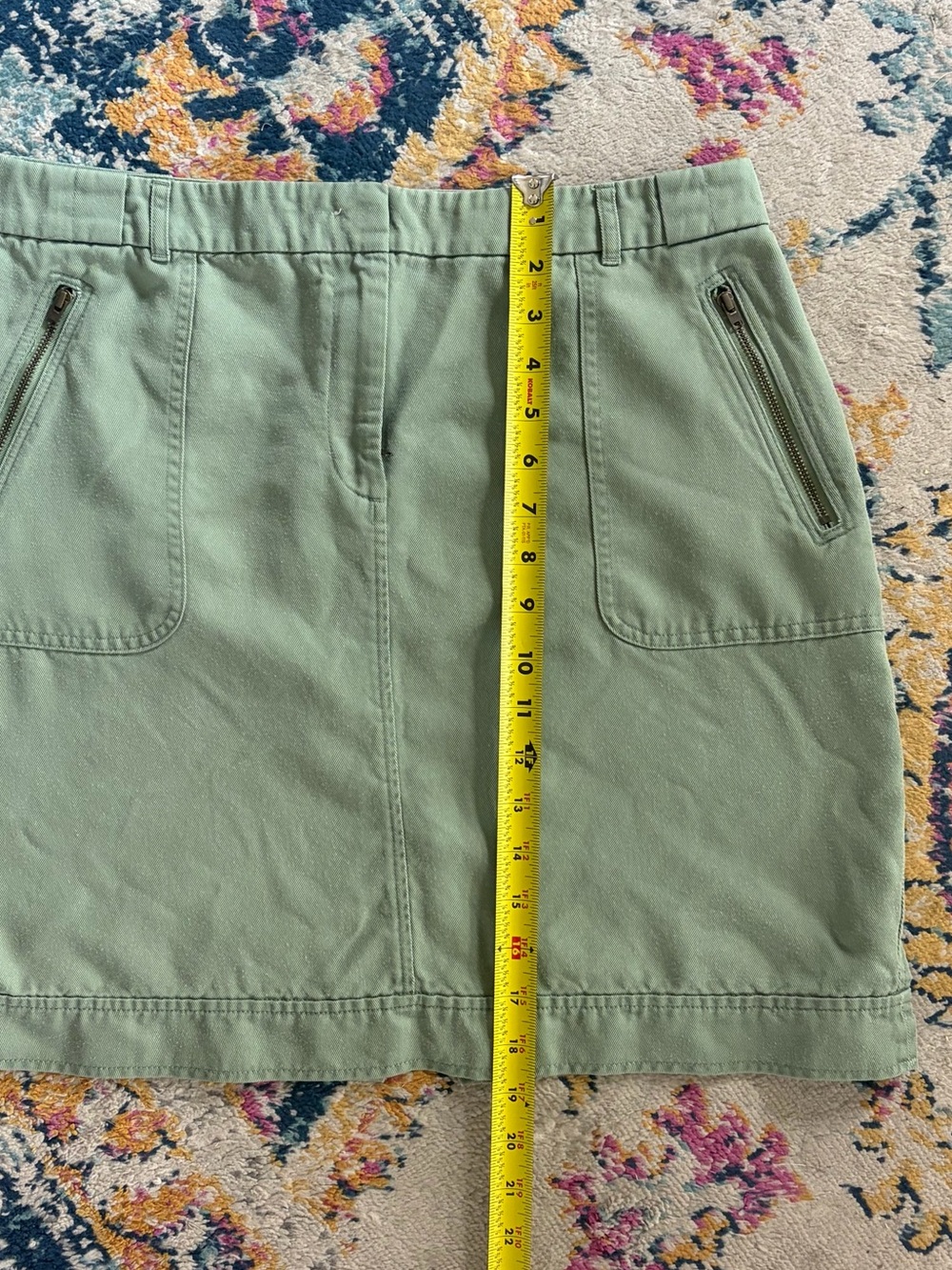 LOFT Outlet Olive Green Sage Cotton Utility Skirt Size 10 - Picture 6 of 7